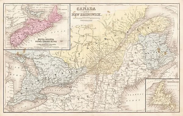 Map of Canada and New Brunswick 1867
