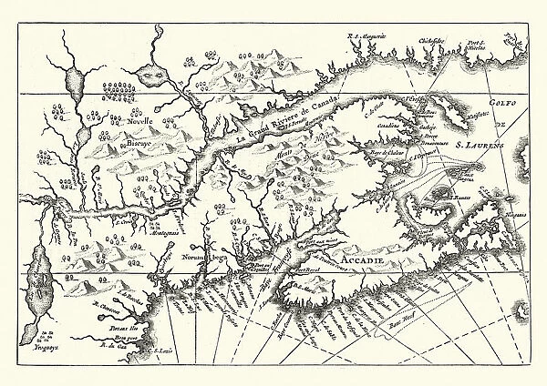 Map of Canada and Nova Scotia, 17th Century
