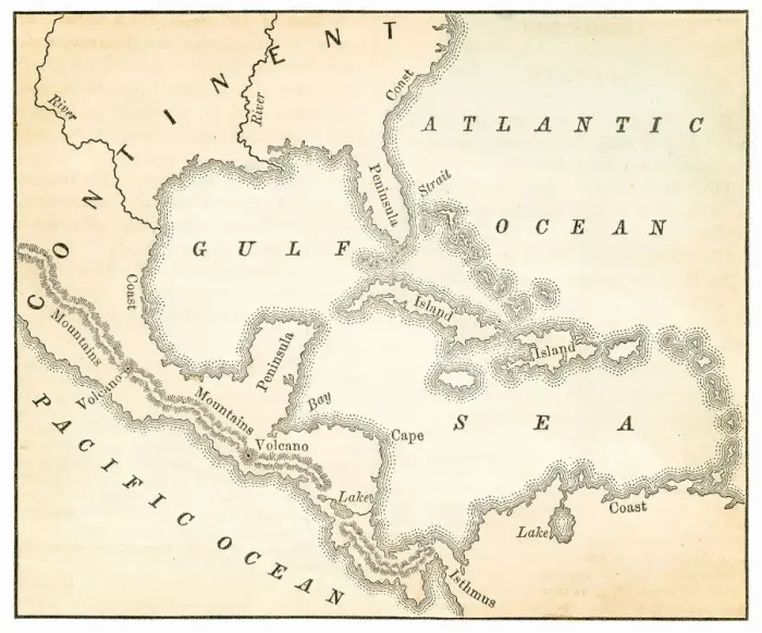 Framed Print : Map of the Caribbean and West Indies 1867 Framed Print : Map of the Caribbean and West Indies 1867