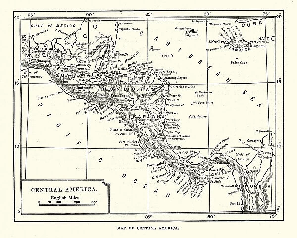Map of Central America, 19th Century