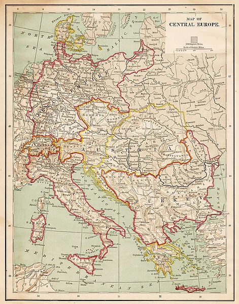 Map of Central Europe 1877