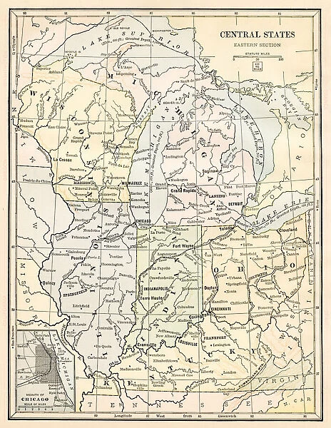 Map of Central States 1888