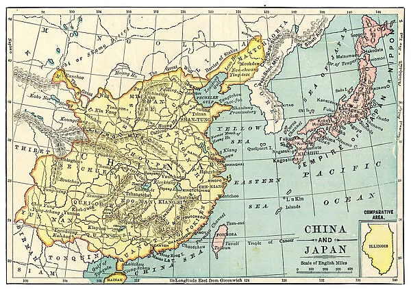 Map of China and Japan 1889