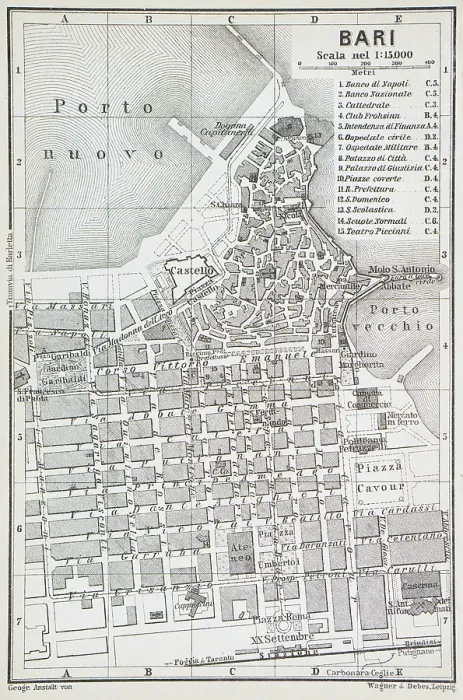 Framed Print : Map of the city of Bari, Italy - 1893 Framed Print : Map of the city of Bari, Italy - 1893