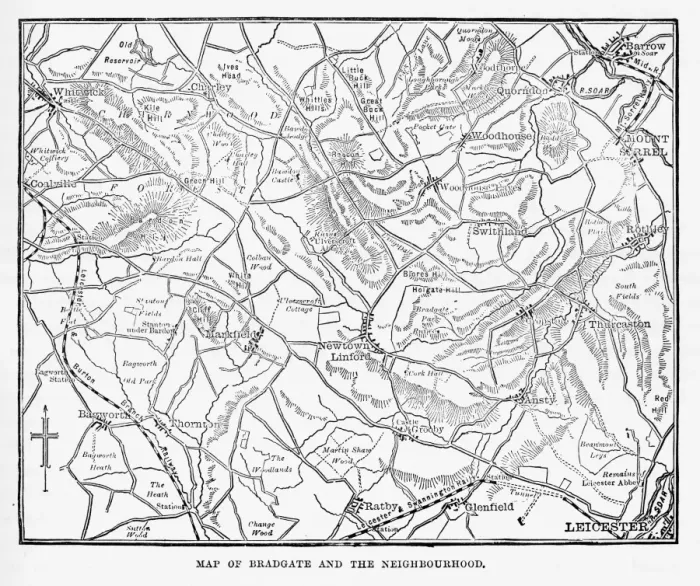 Framed Print : Map of the City of Bradgate, England Victorian Engraving, 1840 Framed Print : Map of the City of Bradgate, England Victorian Engraving, 1840