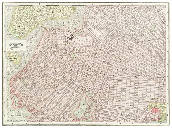 Framed Print : Map of the city of Brooklyn, New York State 1899 Framed Print : Map of the city of Brooklyn, New York State 1899