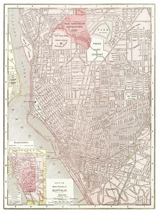 Framed Print : Map of the city of Buffalo, New York State 1899 Framed Print : Map of the city of Buffalo, New York State 1899