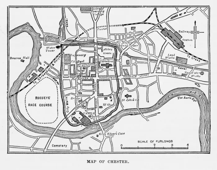 Framed Print : Map of the City of Chester, England Victorian Engraving, 1840 Framed Print : Map of the City of Chester, England Victorian Engraving, 1840