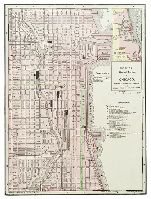 Framed Print : Map of the city of Chicago, Illinois State 1899 Framed Print : Map of the city of Chicago, Illinois State 1899