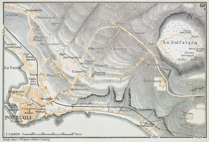 Framed Print : Map of the city and comune of Pozzuoli - 1893 Framed Print : Map of the city and comune of Pozzuoli - 1893
