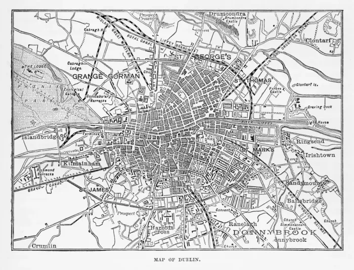 Framed Print : Map of the City of Dublin, Ireland Victorian Engraving, 1840 Framed Print : Map of the City of Dublin, Ireland Victorian Engraving, 1840