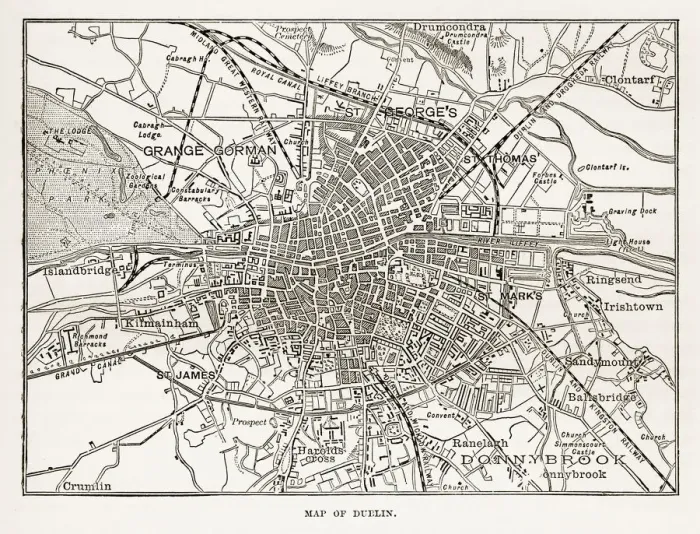 Framed Print : Map of the City of Dublin, Ireland Victorian Engraving, 1840 Framed Print : Map of the City of Dublin, Ireland Victorian Engraving, 1840