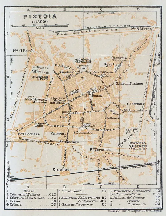Framed Print : Map of the city of Pistoia, Italy - 1893 Framed Print : Map of the city of Pistoia, Italy - 1893