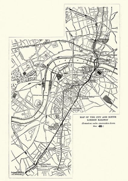 Map of the City and South London Railway, 1899