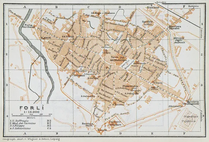 Framed Print : Map of the comune of Forli - Emilia-Romagna, Italy - 1893 Framed Print : Map of the comune of Forli - Emilia-Romagna, Italy - 1893