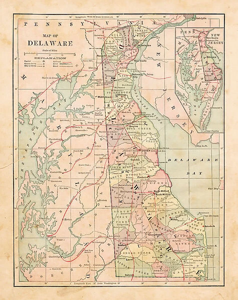 Map of Delaware 1881