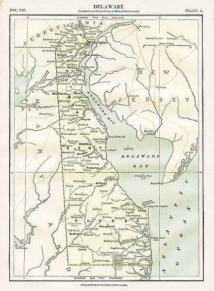Map of Delaware 1883