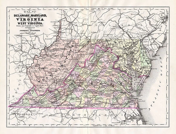 Map of Delaware Maryland Virginia 1894