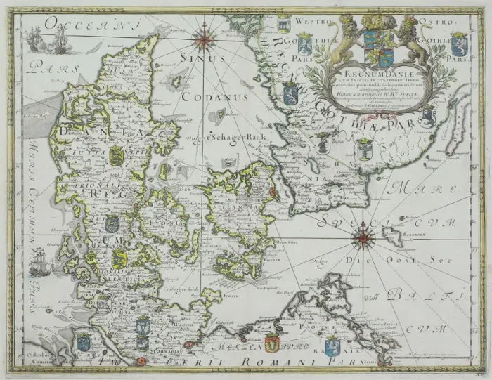 Framed Print : Map of Denmark Framed Print : Map of Denmark