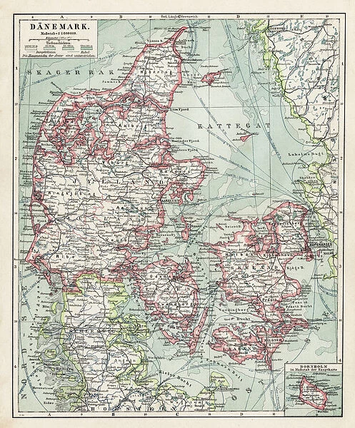 Map of Denmark 1900
