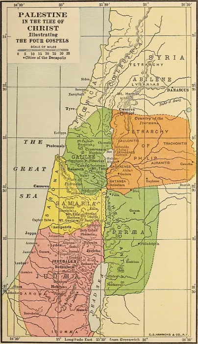 Framed Print : Map Of Early Christian Palestine