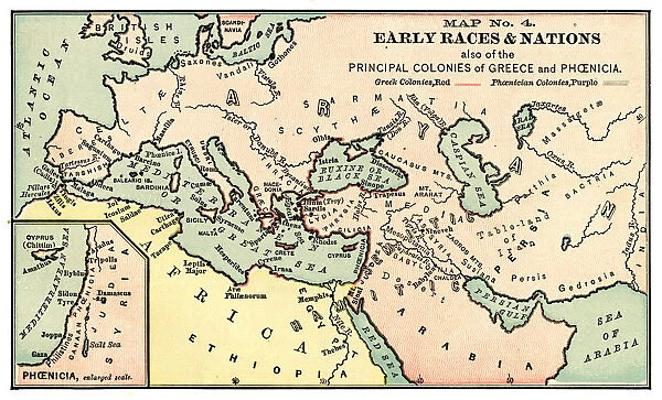 Map of early races and nations 1889