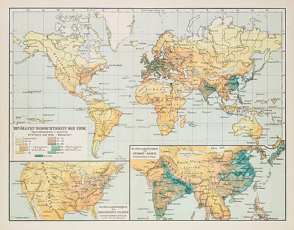 Map of earth population 1895