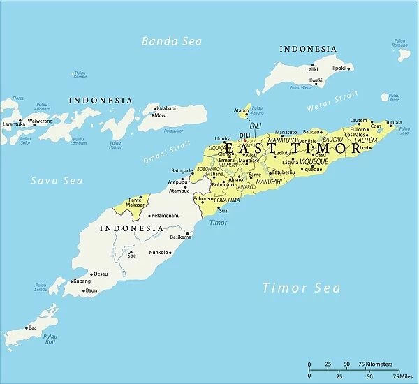 Map of East Timor - Vector