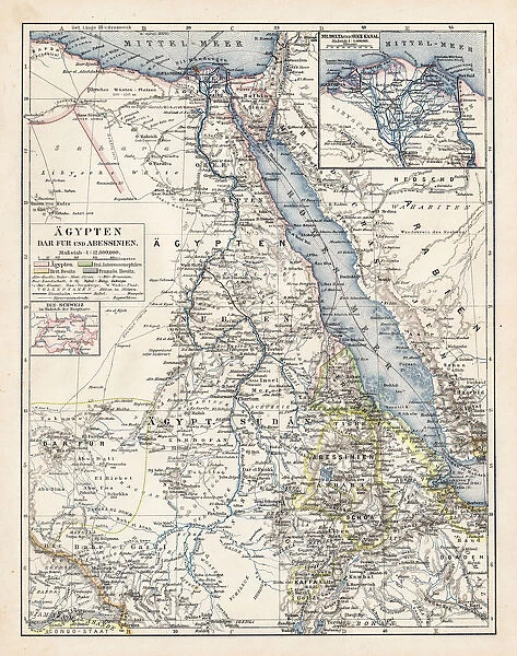 Map of Egypt and Darfur 1900