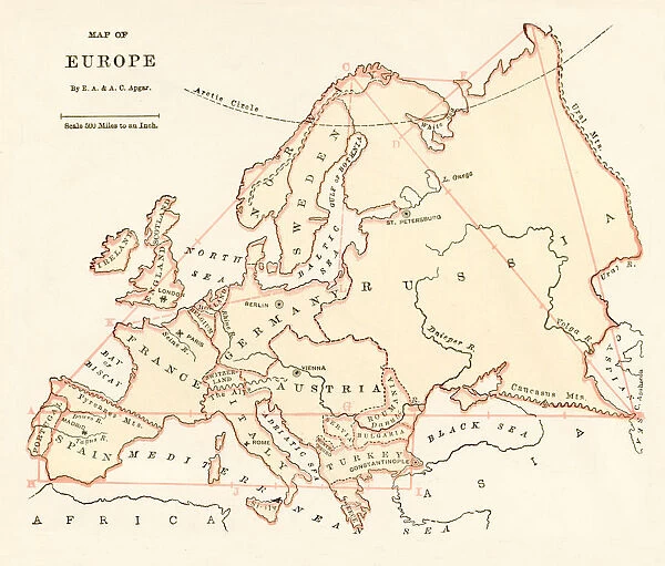 Map of Europe 1875
