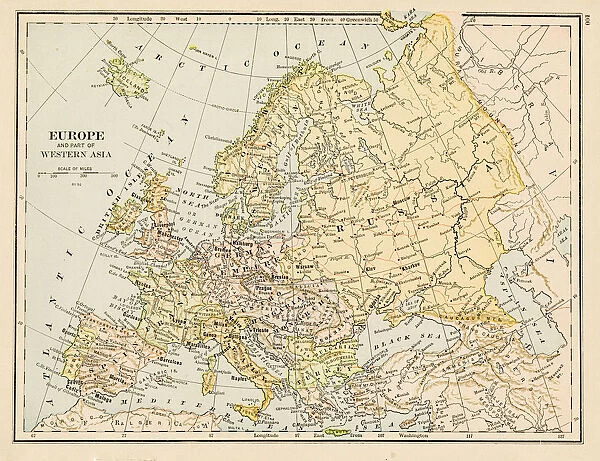Map of Europe 1875
