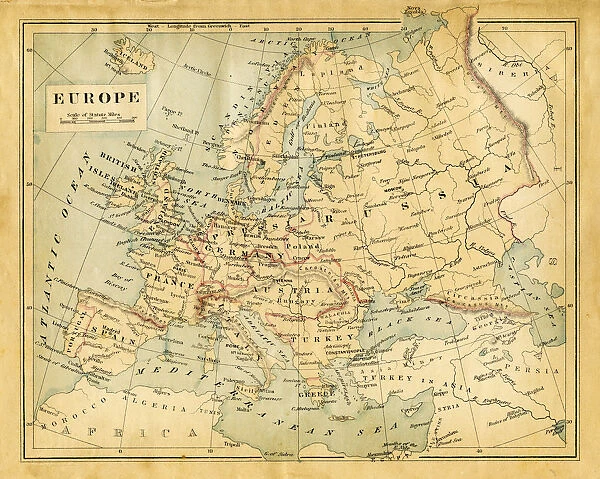 Map of Europe 1876