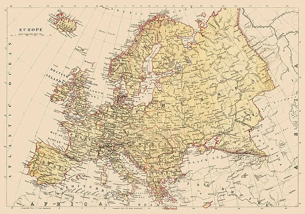 Map of Europe 1881
