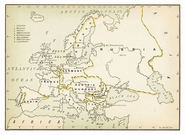 Map of Europe 1893