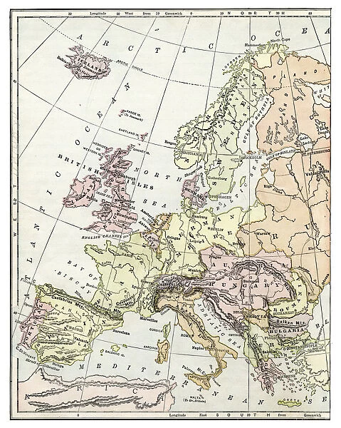 Map of Europe 1897