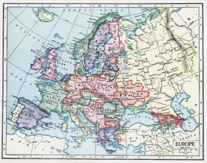 Framed Print : Map Of Europe