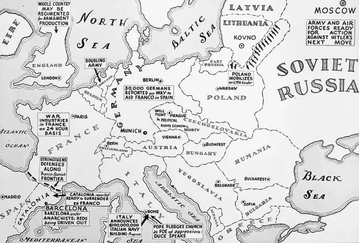 Framed Print : Map of Europe Shortly Before German Invasion of Poland Framed Print : Map of Europe Shortly Before German Invasion of Poland