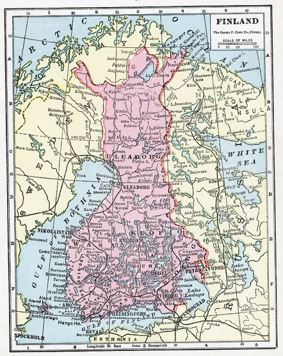 Framed Print : Map Of Finland Framed Print : Map Of Finland