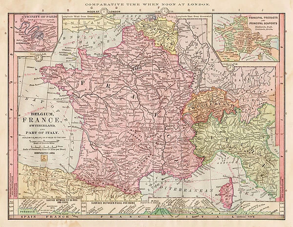Map of France 1886