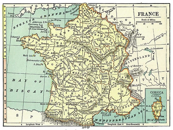 Map of France 1889