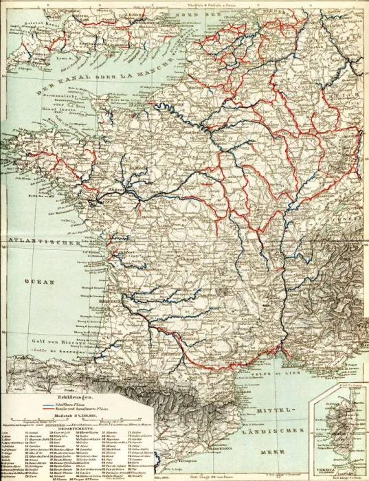 Framed Print : Map of France 1897 Framed Print : Map of France 1897