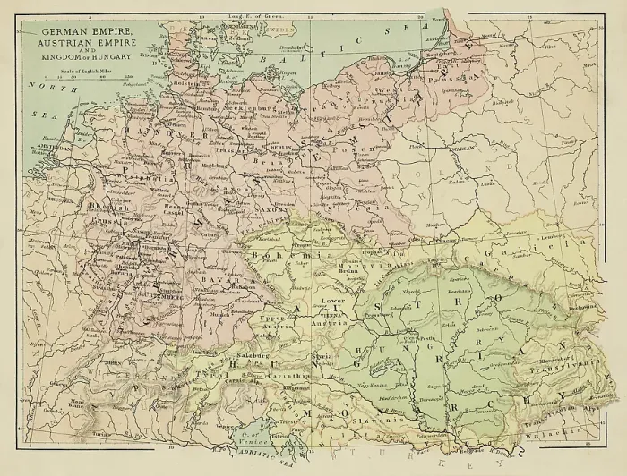 Framed Print : Map of German and Austrian empire Framed Print : Map of German and Austrian empire