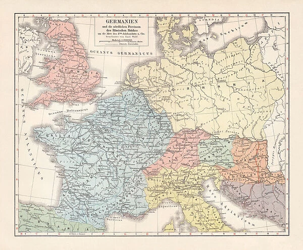 Map of Germannia, mid-2nd century AD, lithograph, published in 1897