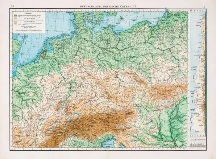 Framed Print : Map of Germany 1896 Framed Print : Map of Germany 1896