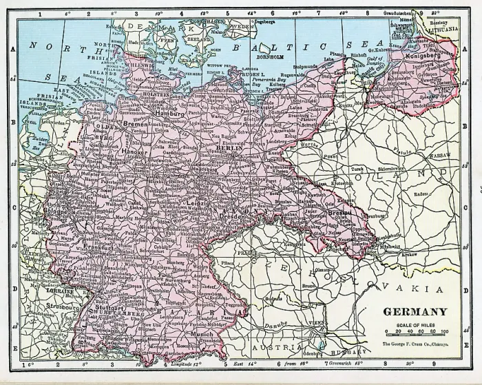 Framed Print : Map Of Germany Framed Print : Map Of Germany