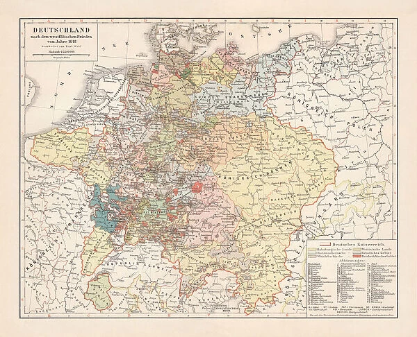 Map of Germany, after the Peace of Westphalia in 1648