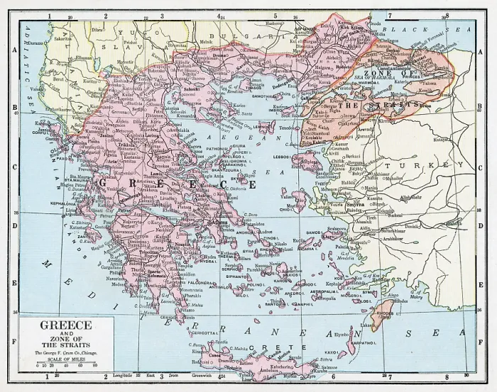 Framed Print : Map Of Greece Framed Print : Map Of Greece