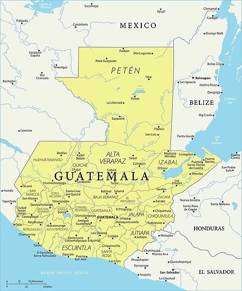 Map of Guatemala - Vector