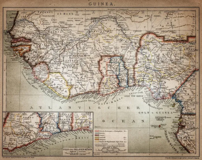 Framed Print : Map of Guinea Framed Print : Map of Guinea