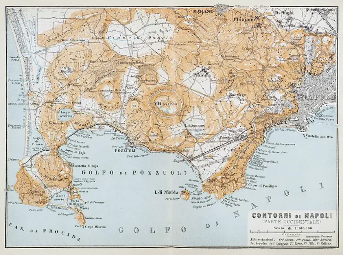 Framed Print : Map of the gulf of Naples - Occidental side, Italy - 1893 Framed Print : Map of the gulf of Naples - Occidental side, Italy - 1893